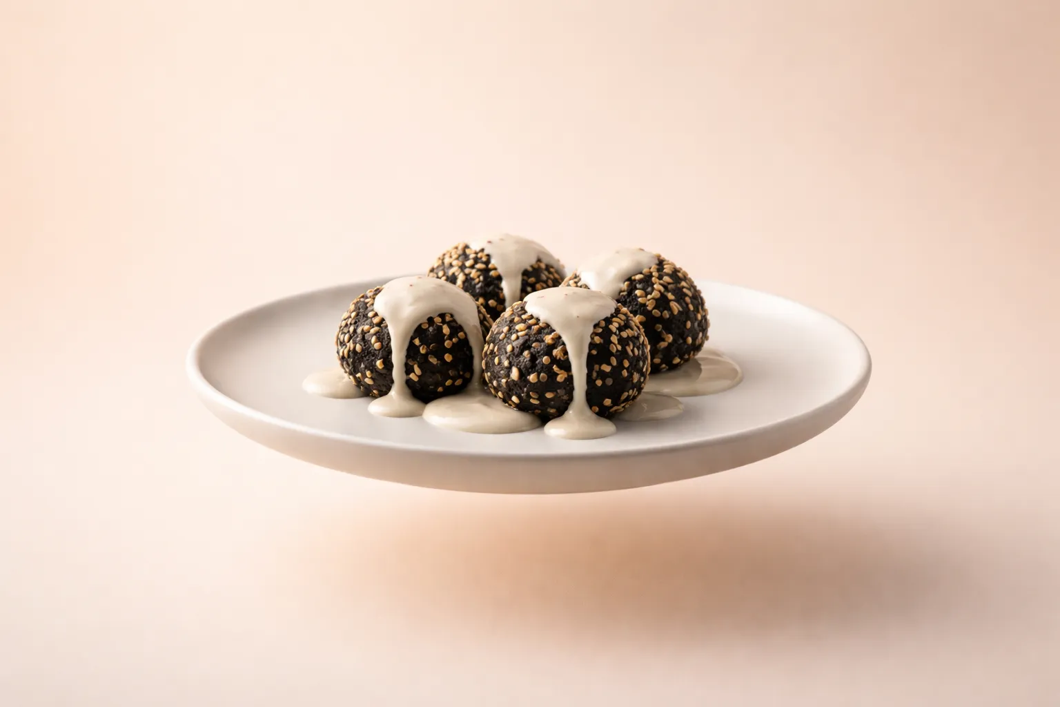 Portada de la receta Falafel negro (alubia) al air-fryer con tahini