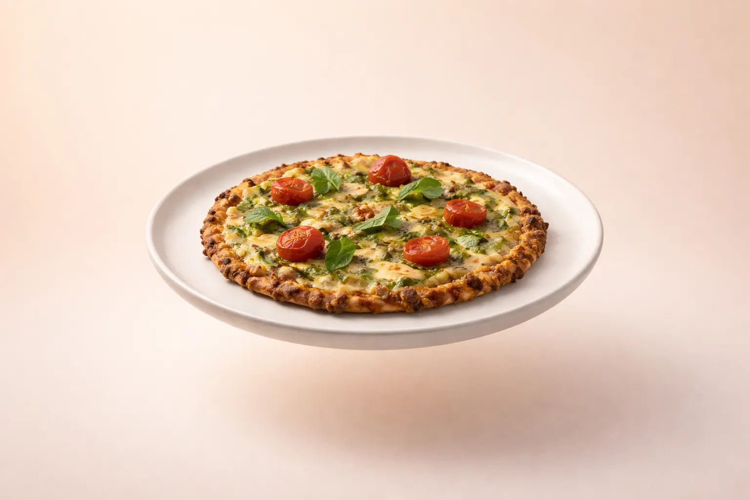 Portada de la receta Pizza de coliflor con 'pistou' de albahaca