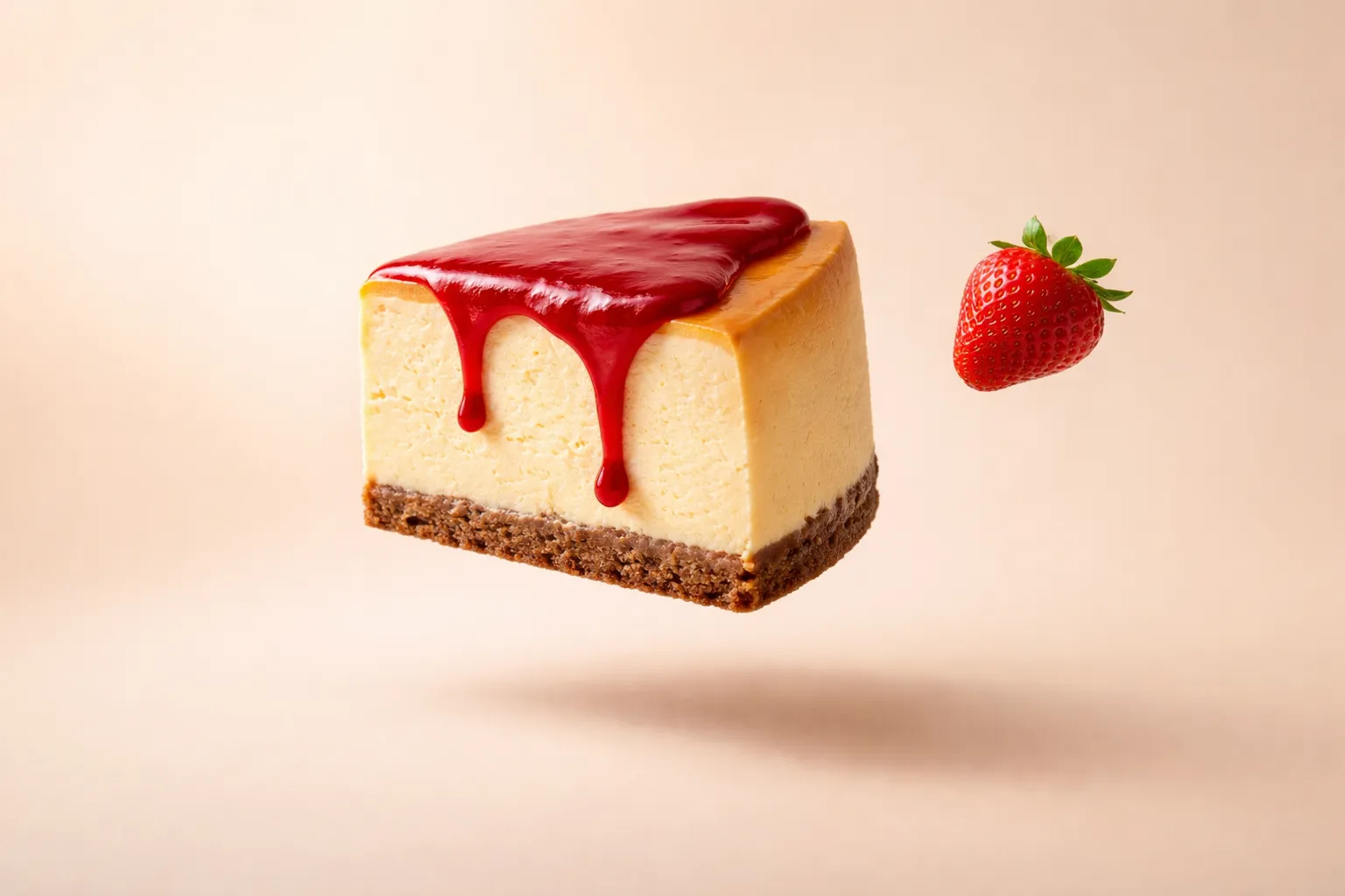 Portada de la receta New York Cheesecake clásica con coulis de fresa