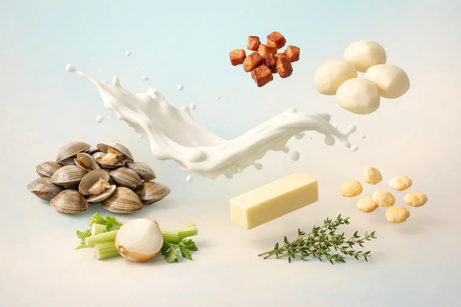 Bodegón con los ingredientes frescos necesarios para la receta