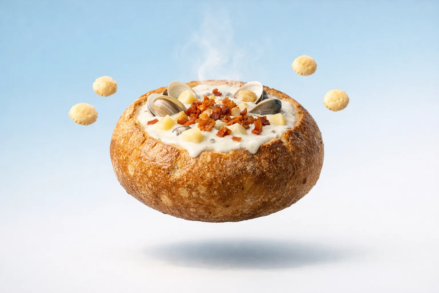 Portada de la receta Clam Chowder (Crema de almejas) estilo New England