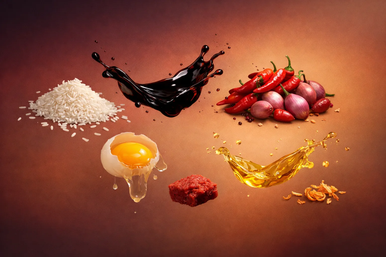 Bodegón con los ingredientes frescos necesarios para la receta