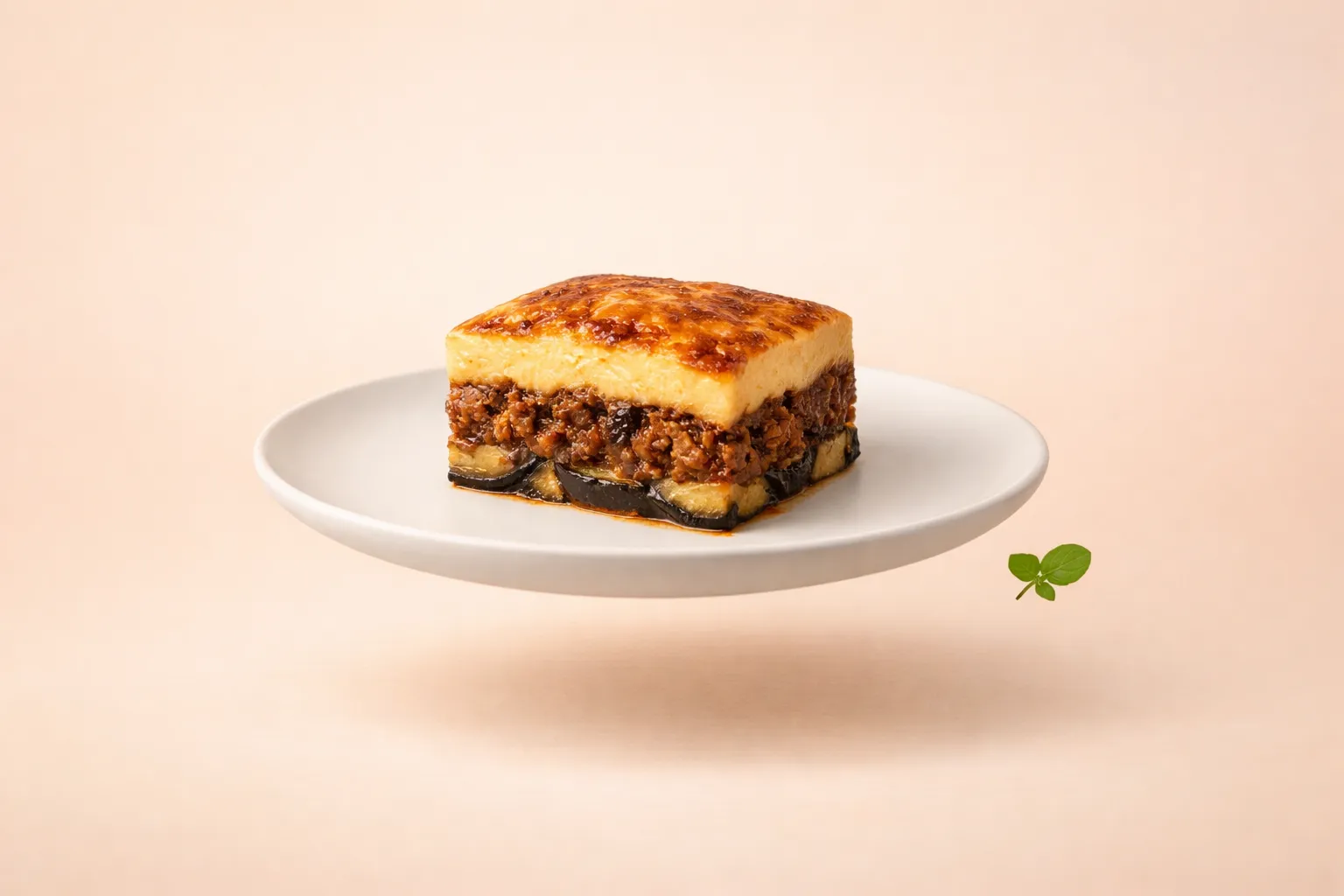 Portada de la receta Moussaka griega clásica de berenjena y cordero con bechamel