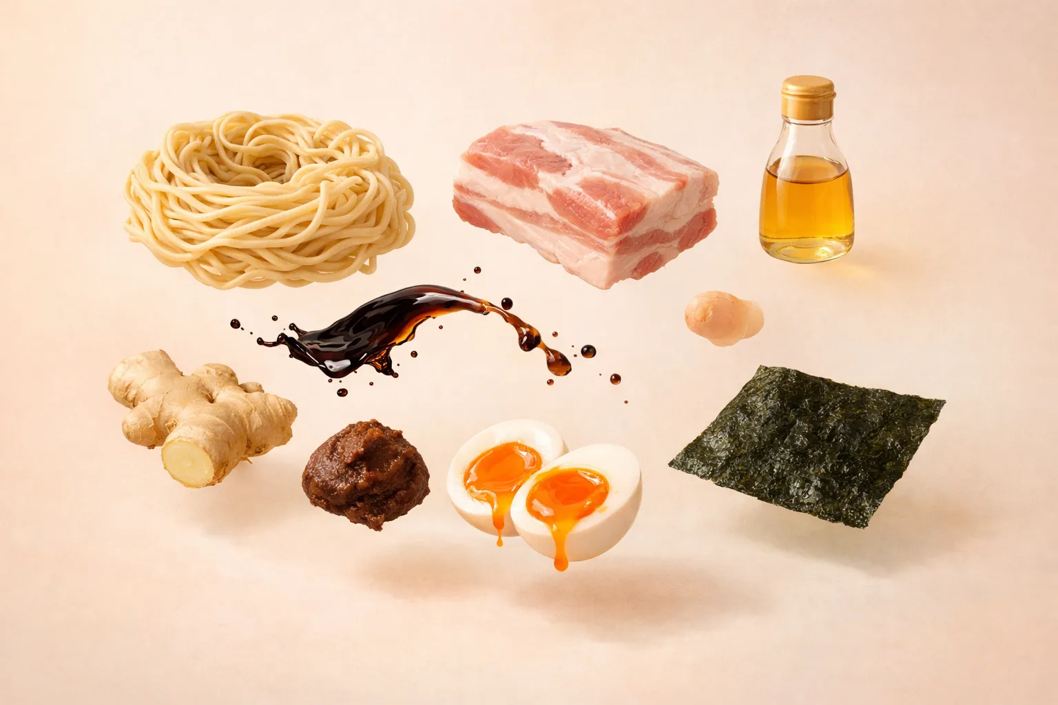 Bodegón con los ingredientes frescos necesarios para la receta