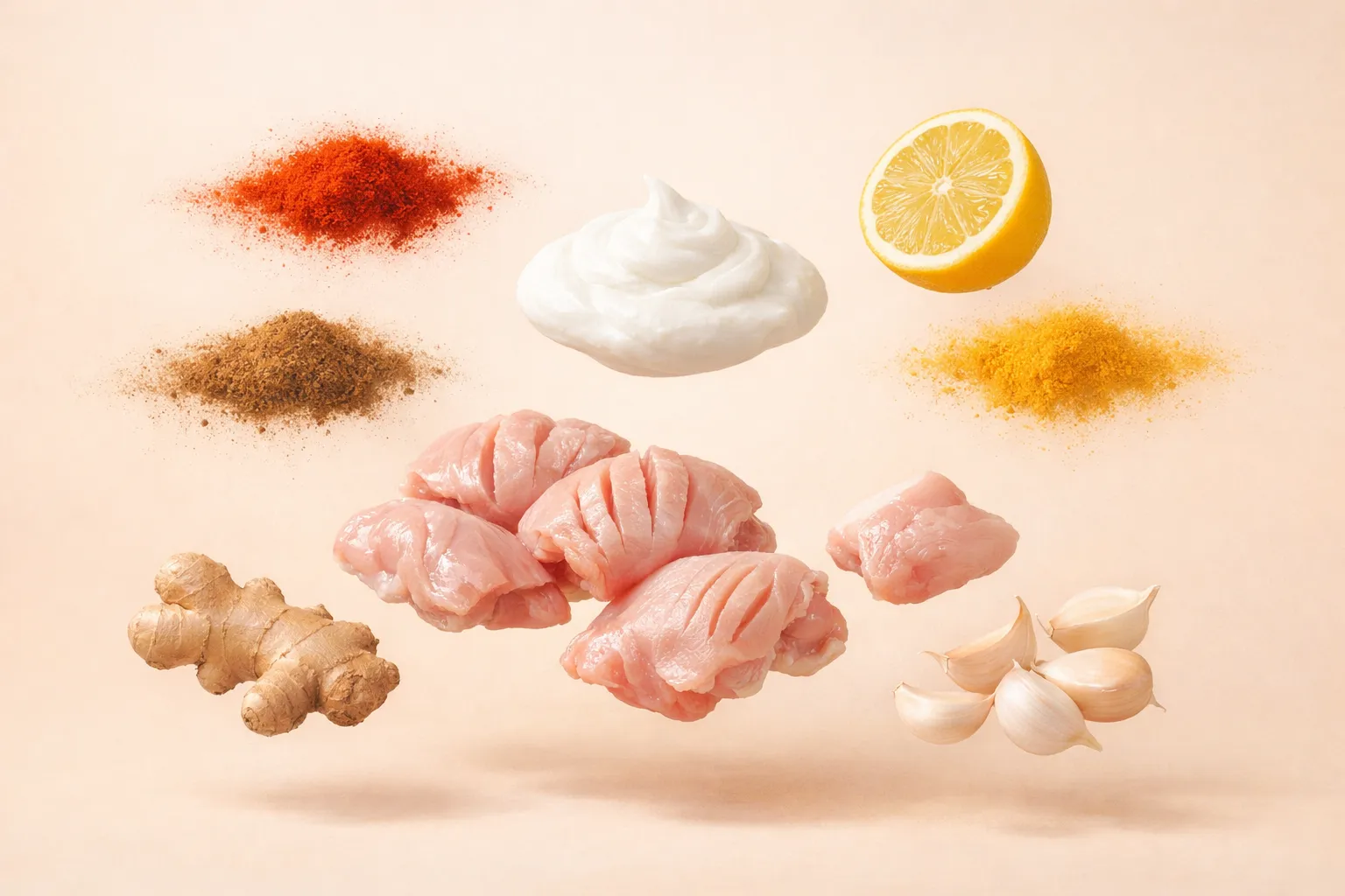 Bodegón con los ingredientes frescos necesarios para la receta