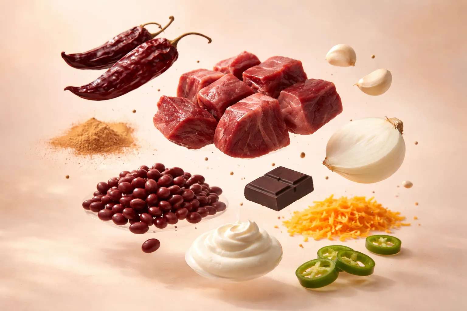 Bodegón con los ingredientes frescos necesarios para la receta