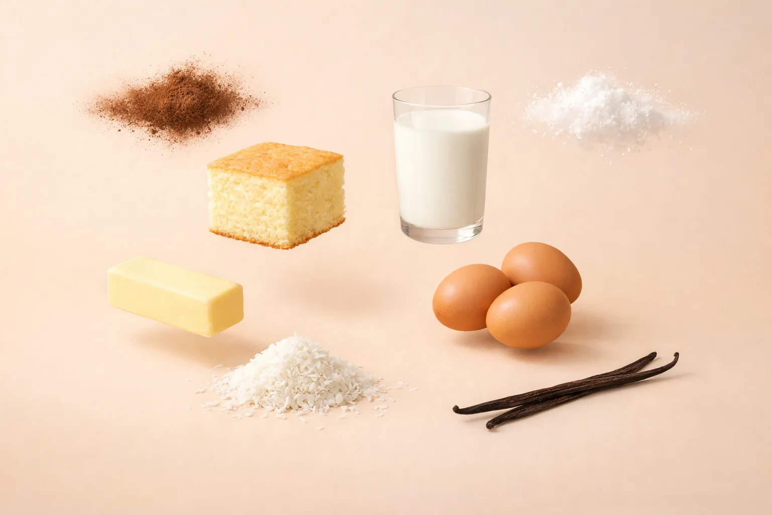 Bodegón con los ingredientes frescos necesarios para la receta