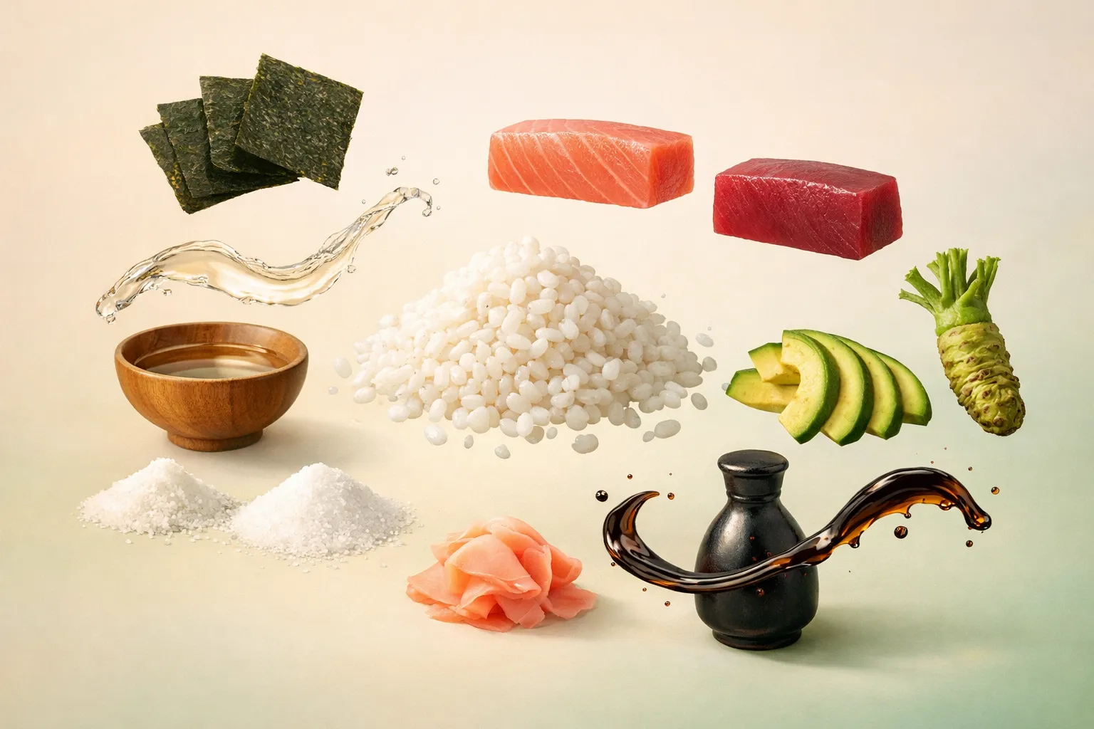 Bodegón con los ingredientes frescos necesarios para la receta