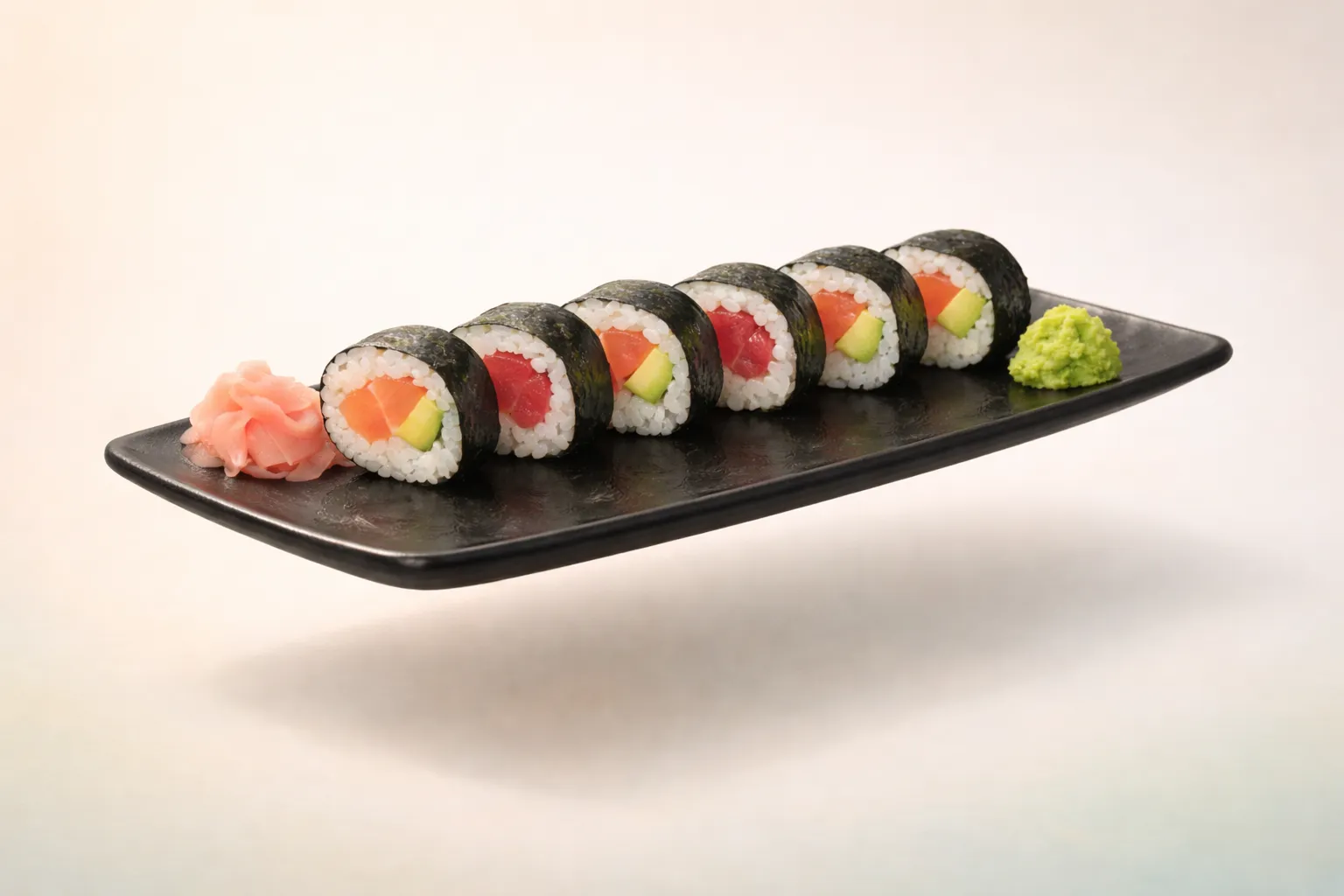 Portada de la receta Maki Sushi tradicional: Salmón, Atún y Aguacate