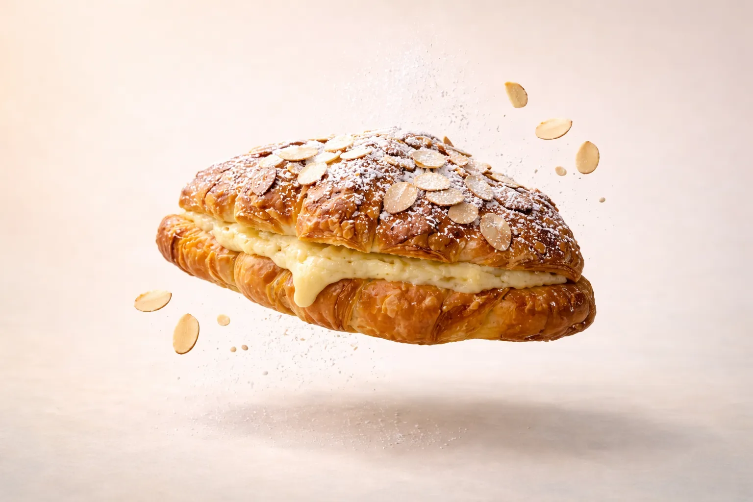 Portada de la receta Croissants rellenos de crema de almendra