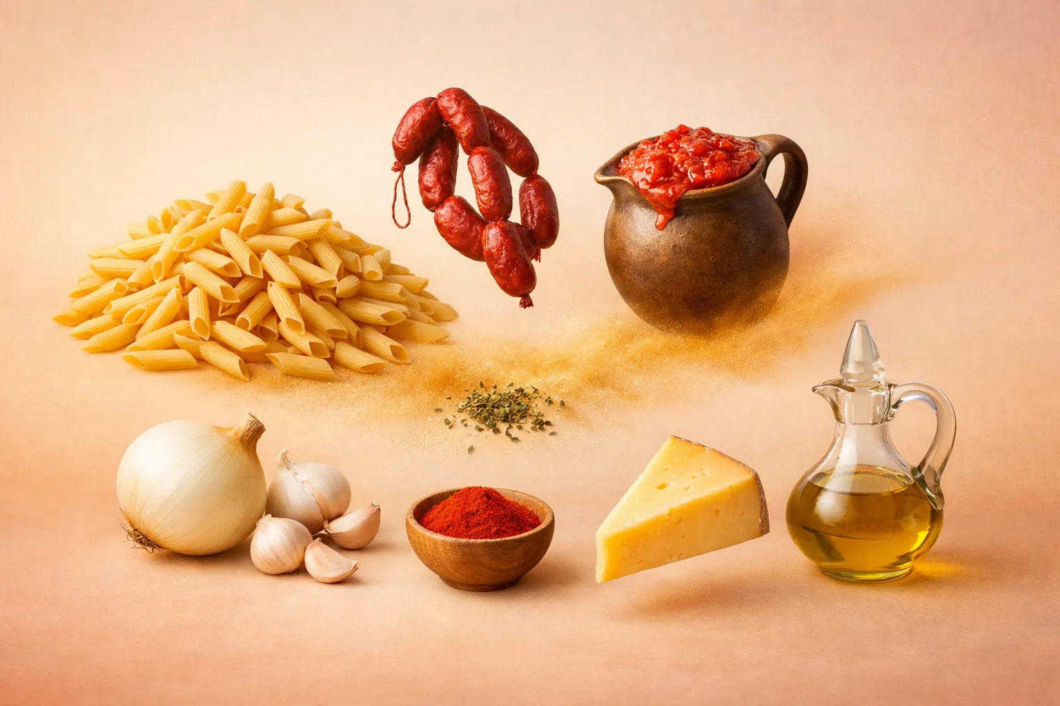 Bodegón con los ingredientes frescos necesarios para la receta