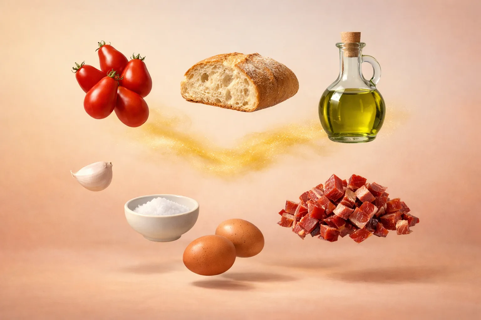 Bodegón con los ingredientes frescos necesarios para la receta