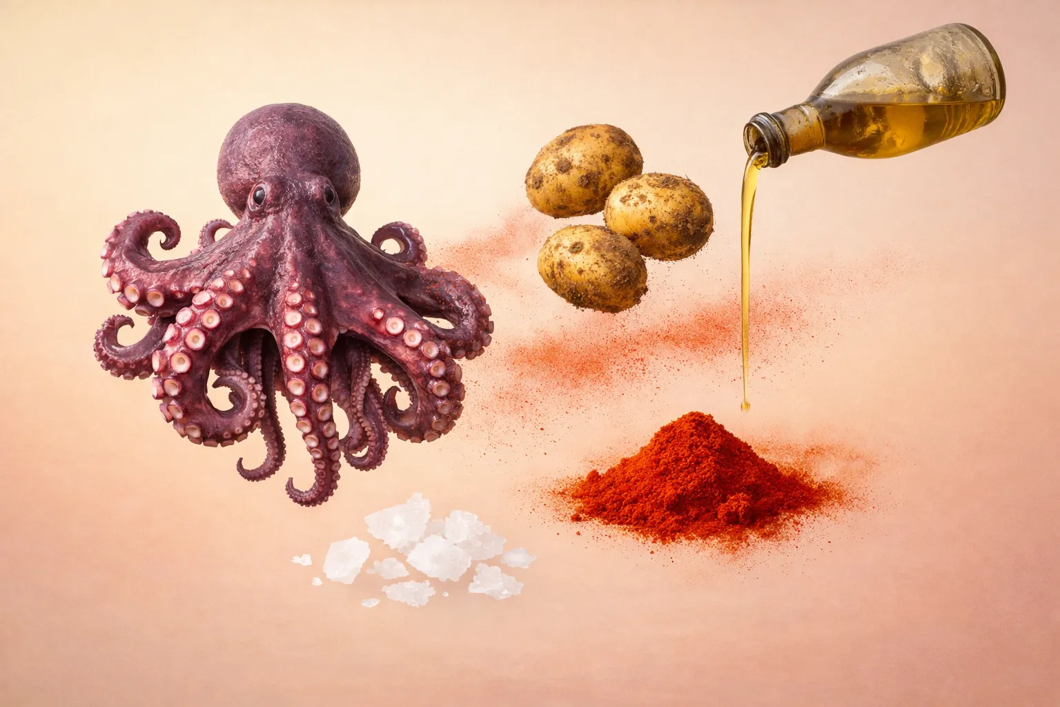 Bodegón con los ingredientes frescos necesarios para la receta