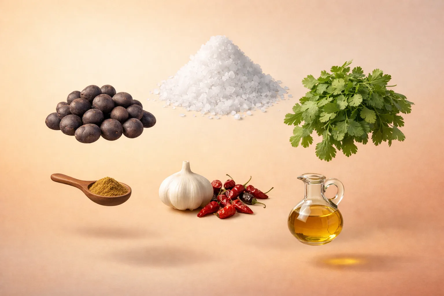 Bodegón con los ingredientes frescos necesarios para la receta