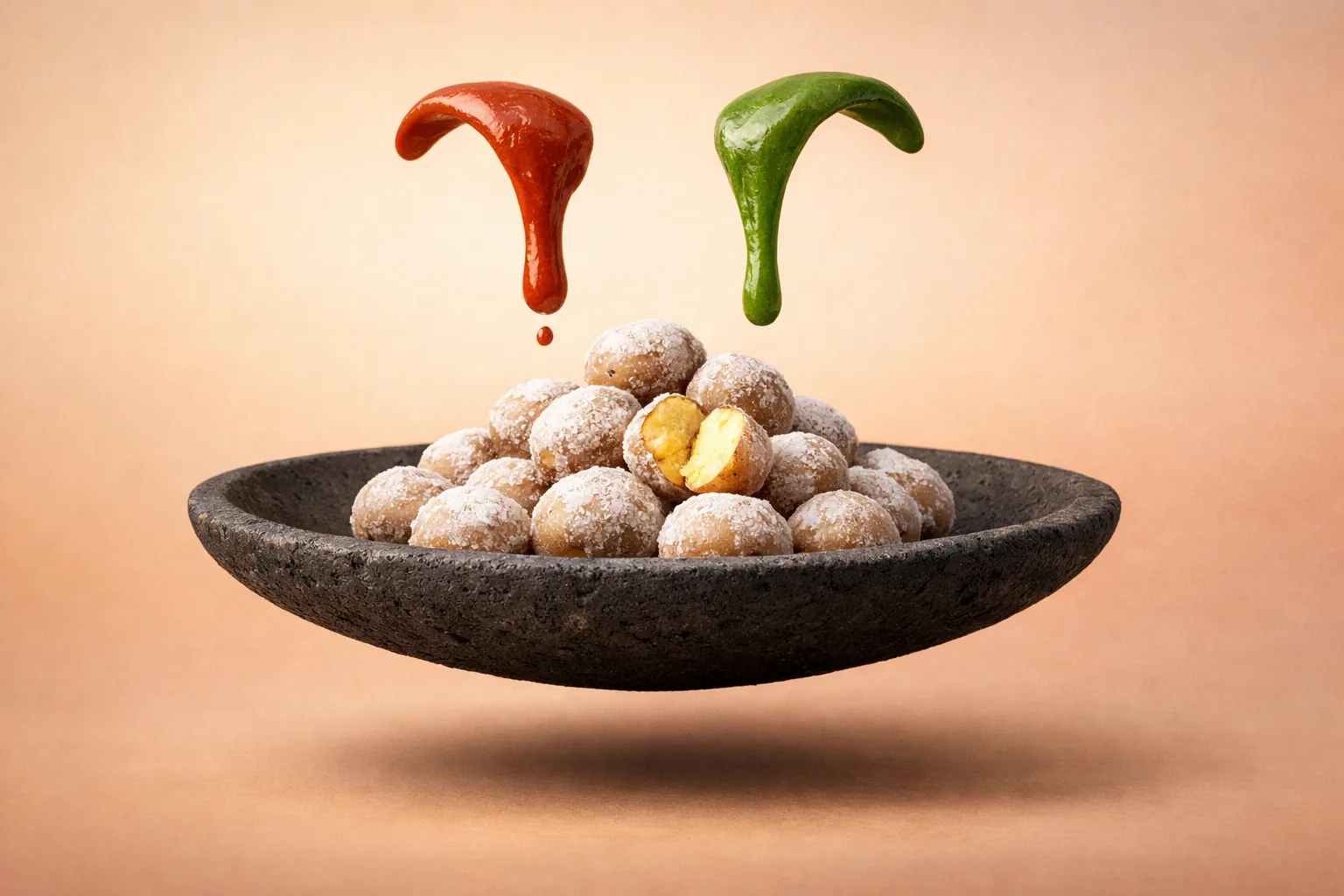 Portada de la receta Papas Arrugadas con Mojo Picón y Mojo Verde