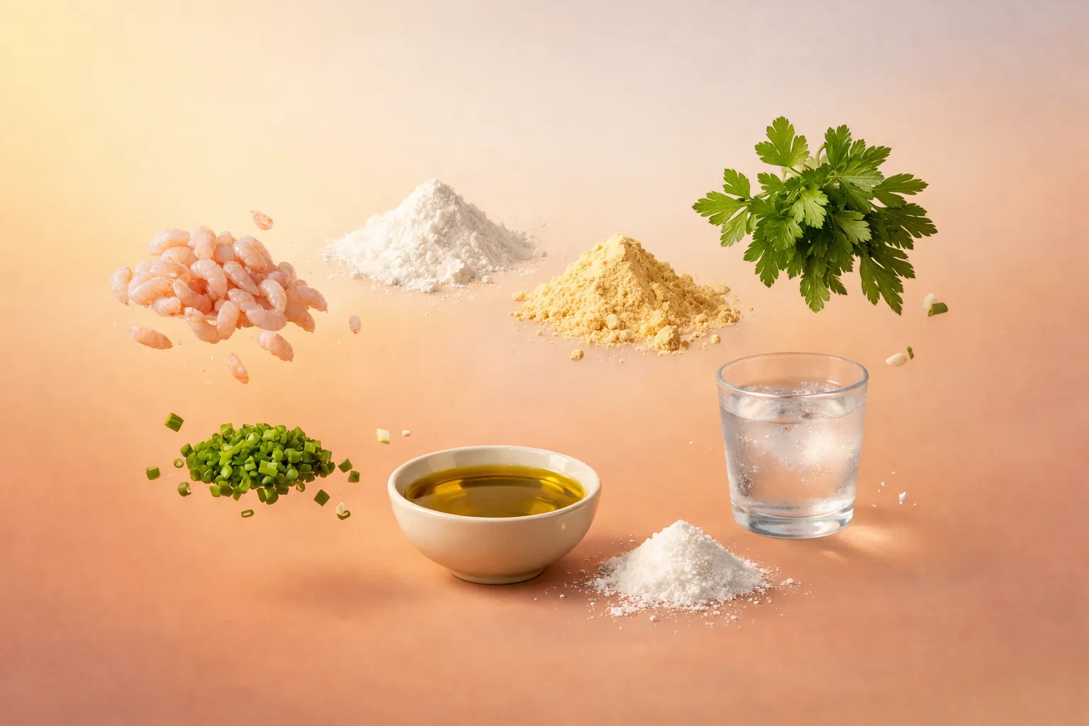 Bodegón con los ingredientes frescos necesarios para la receta