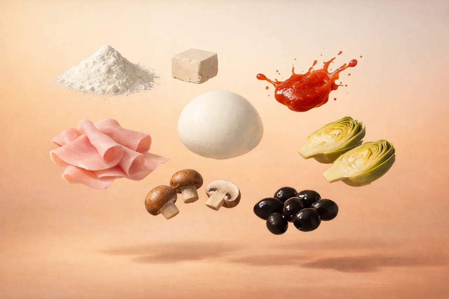 Bodegón con los ingredientes frescos necesarios para la receta