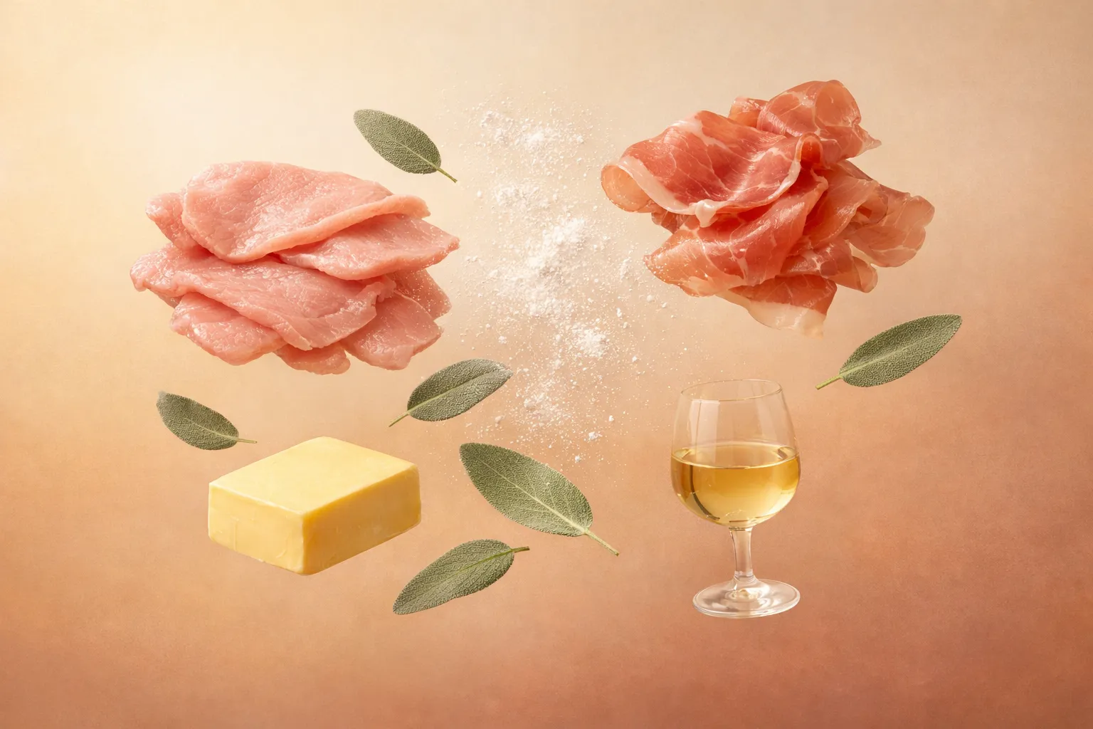 Bodegón con los ingredientes frescos necesarios para la receta